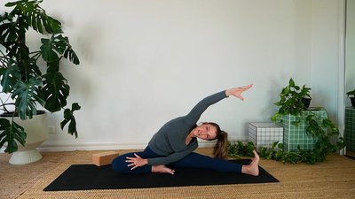 Beginner hip and spine stretch