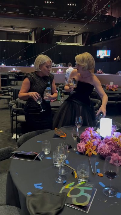 Julia Morris behind-the-scenes at the Logies.